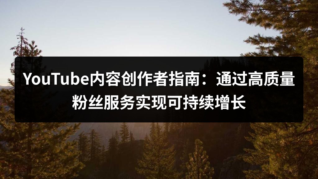 YouTube内容创作者指南：通过高质量粉丝服务实现可持续增长