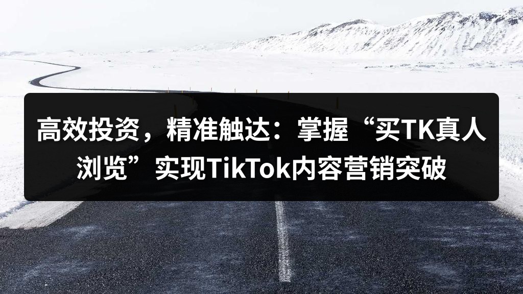 高效投资，精准触达：掌握“买TK真人浏览”实现TikTok内容营销突破