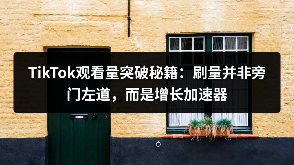 TikTok观看量突破秘籍：刷量并非旁门左道，而是增长加速器