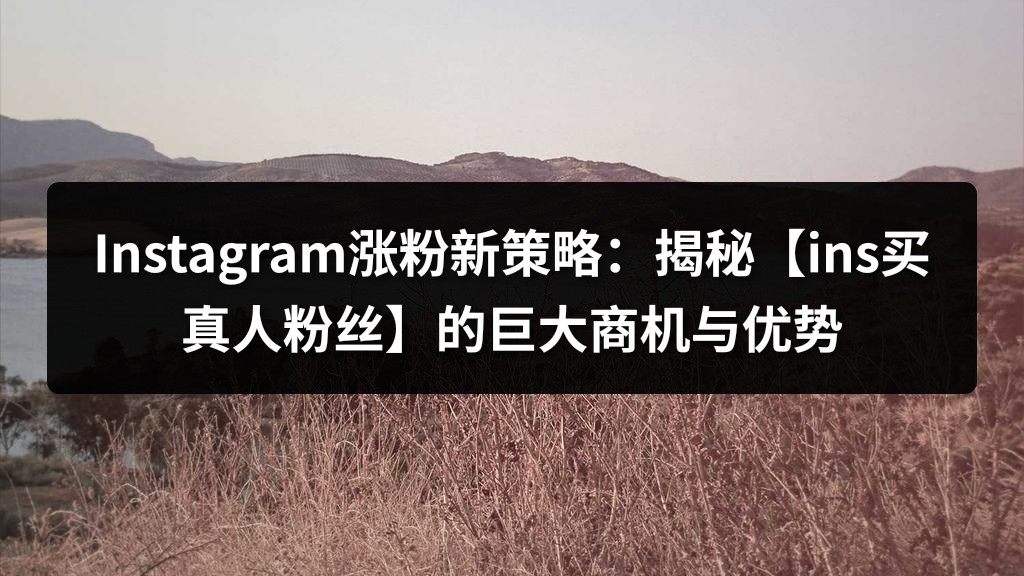 Instagram涨粉新策略：揭秘【ins买真人粉丝】的巨大商机与优势