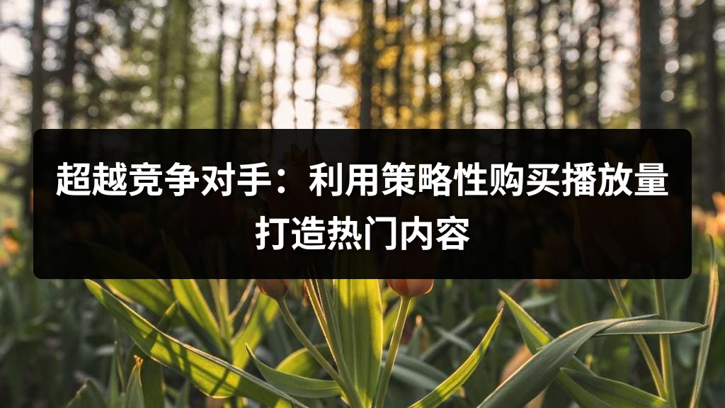 超越竞争对手：利用策略性购买播放量打造热门内容