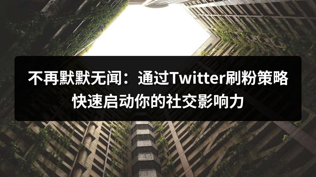 不再默默无闻：通过Twitter刷粉策略快速启动你的社交影响力