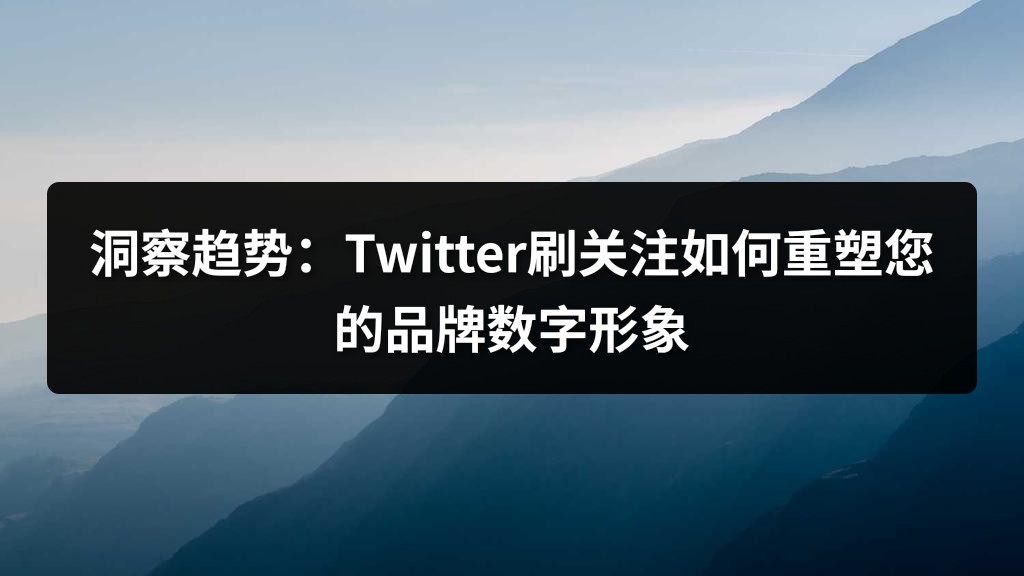 洞察趋势：Twitter刷关注如何重塑您的品牌数字形象