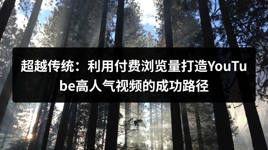 超越传统：利用付费浏览量打造YouTube高人气视频的成功路径
