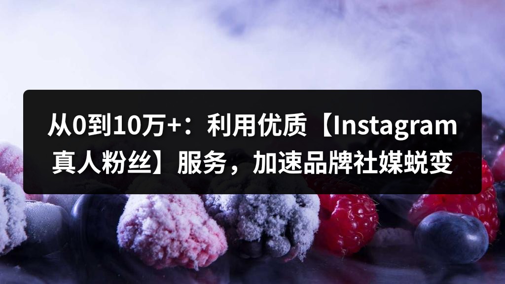 从0到10万+：利用优质【Instagram真人粉丝】服务，加速品牌社媒蜕变