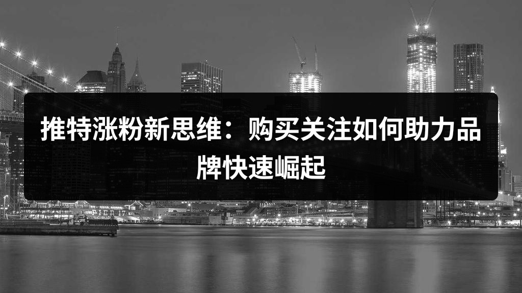 推特涨粉新思维：购买关注如何助力品牌快速崛起