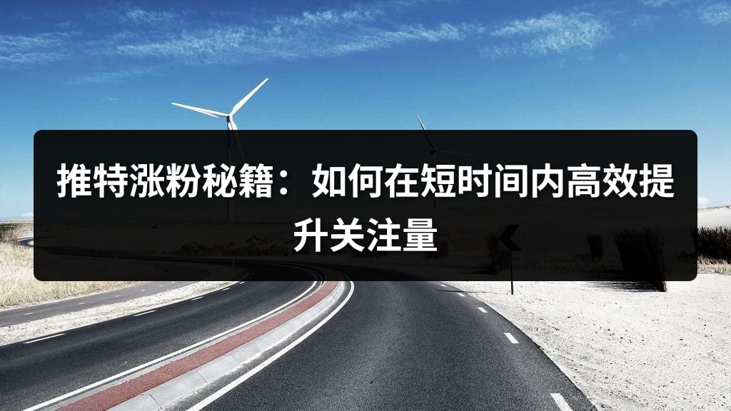推特涨粉秘籍：如何在短时间内高效提升关注量