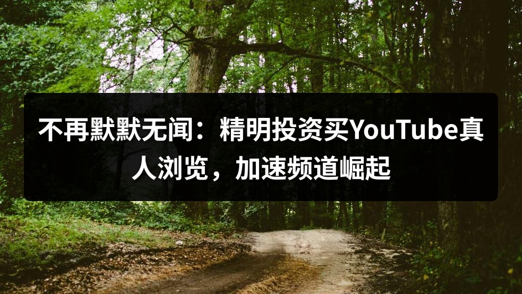 不再默默无闻：精明投资买YouTube真人浏览，加速频道崛起