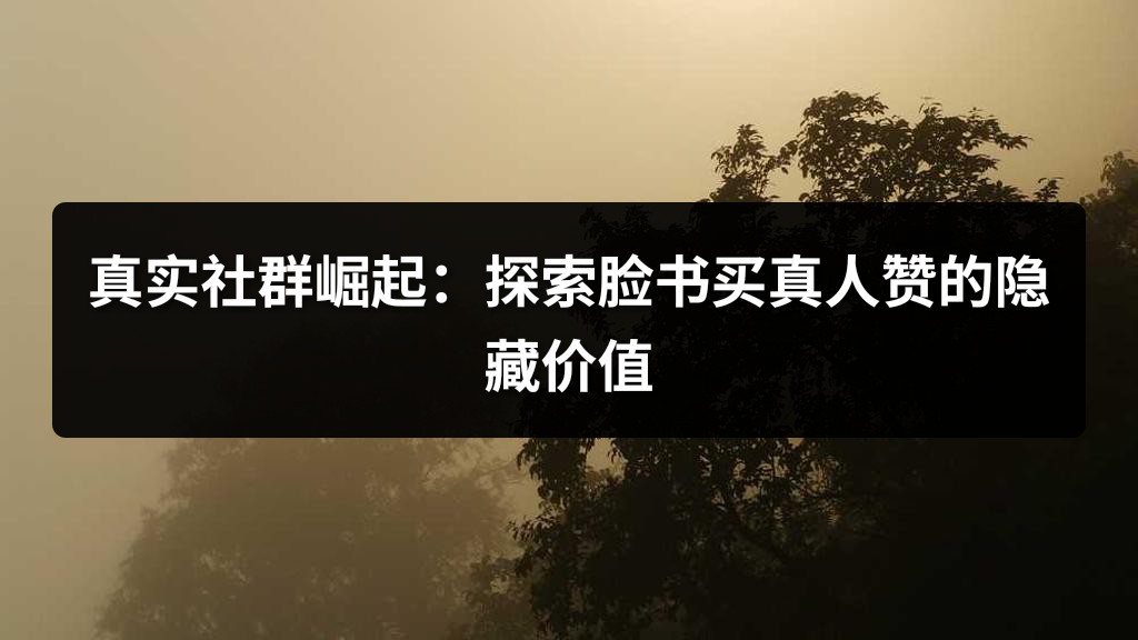 真实社群崛起：探索脸书买真人赞的隐藏价值