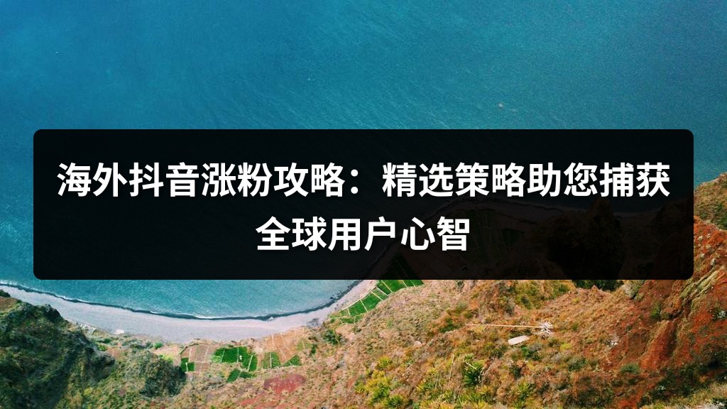 海外抖音涨粉攻略：精选策略助您捕获全球用户心智