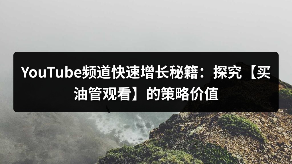 YouTube频道快速增长秘籍：探究【买油管观看】的策略价值