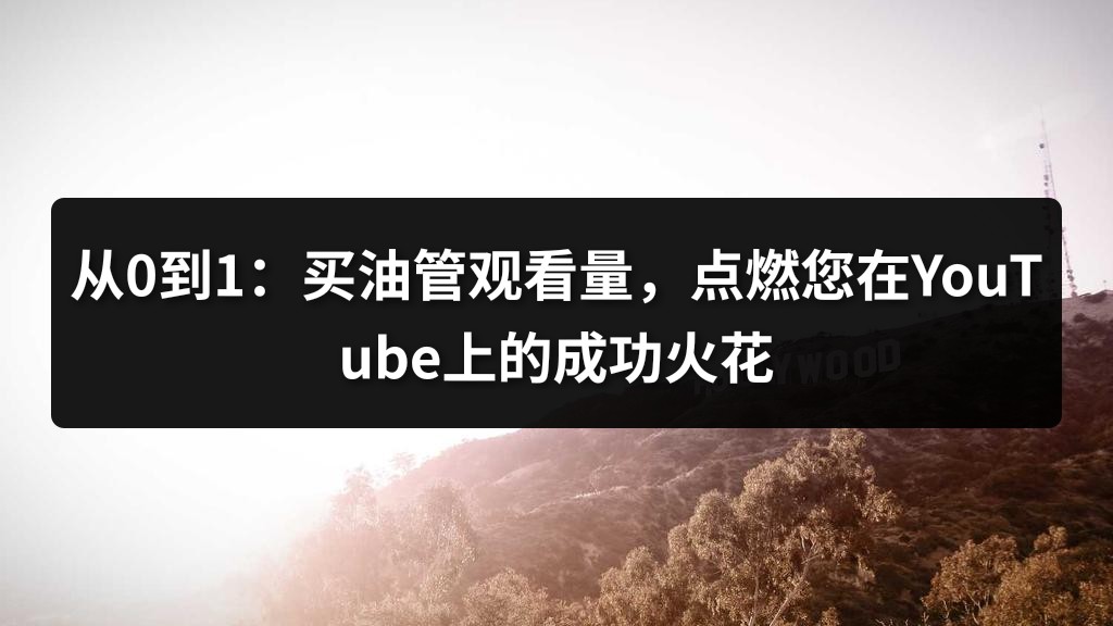 从0到1：买油管观看量，点燃您在YouTube上的成功火花