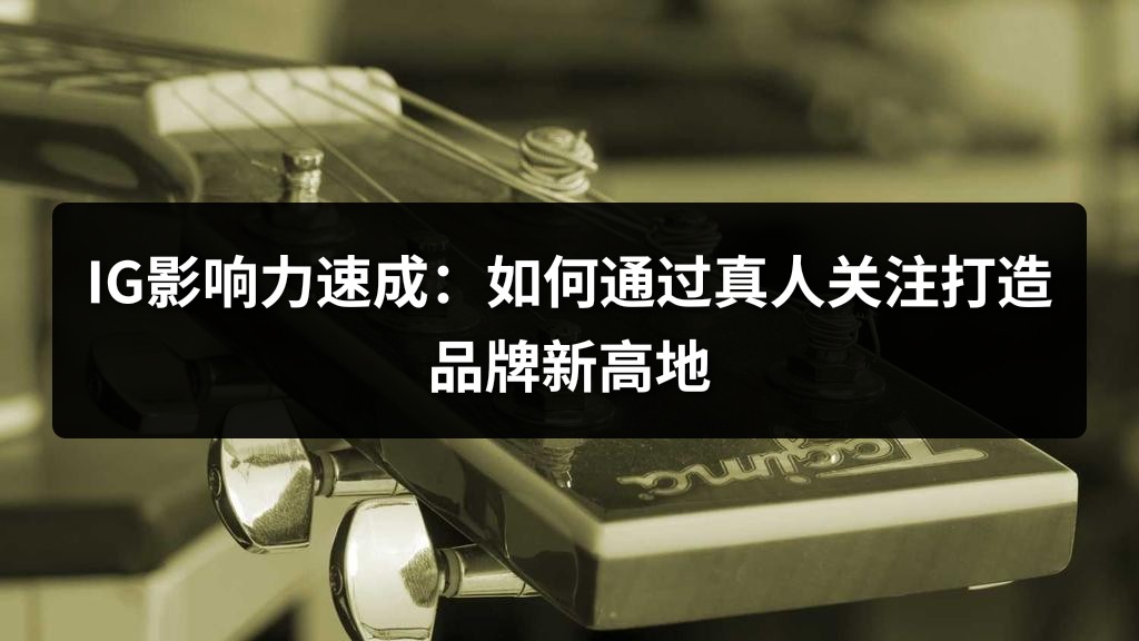IG影响力速成：如何通过真人关注打造品牌新高地